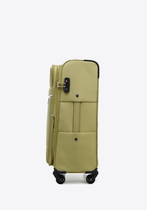 Sada měkkých kufrů s lesklým předním zipem, zelená, 56-3S-85S-90, Obrázek 3