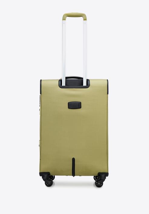 Sada měkkých kufrů s lesklým předním zipem, zelená, 56-3S-85S-90, Obrázek 4