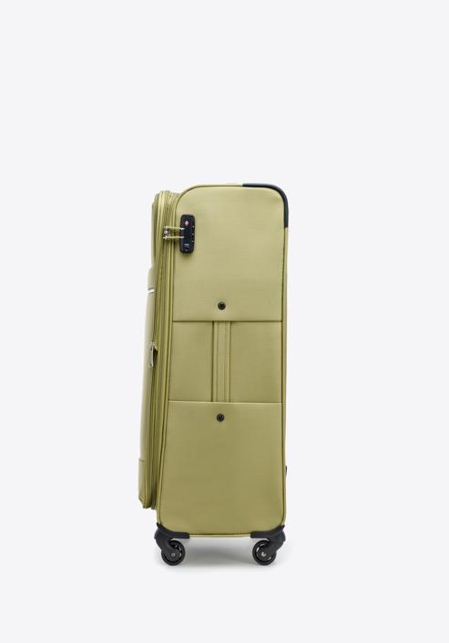 Velký měkký kufr s lesklým zipem na přední straně, zelená, 56-3S-853-86, Obrázek 2