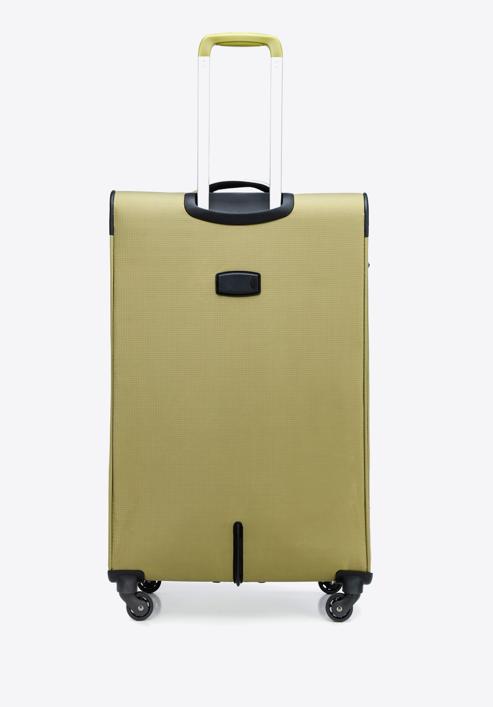 Velký měkký kufr s lesklým zipem na přední straně, zelená, 56-3S-853-86, Obrázek 3
