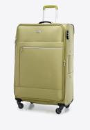 Velký měkký kufr s lesklým zipem na přední straně, zelená, 56-3S-853-10, Obrázek 4