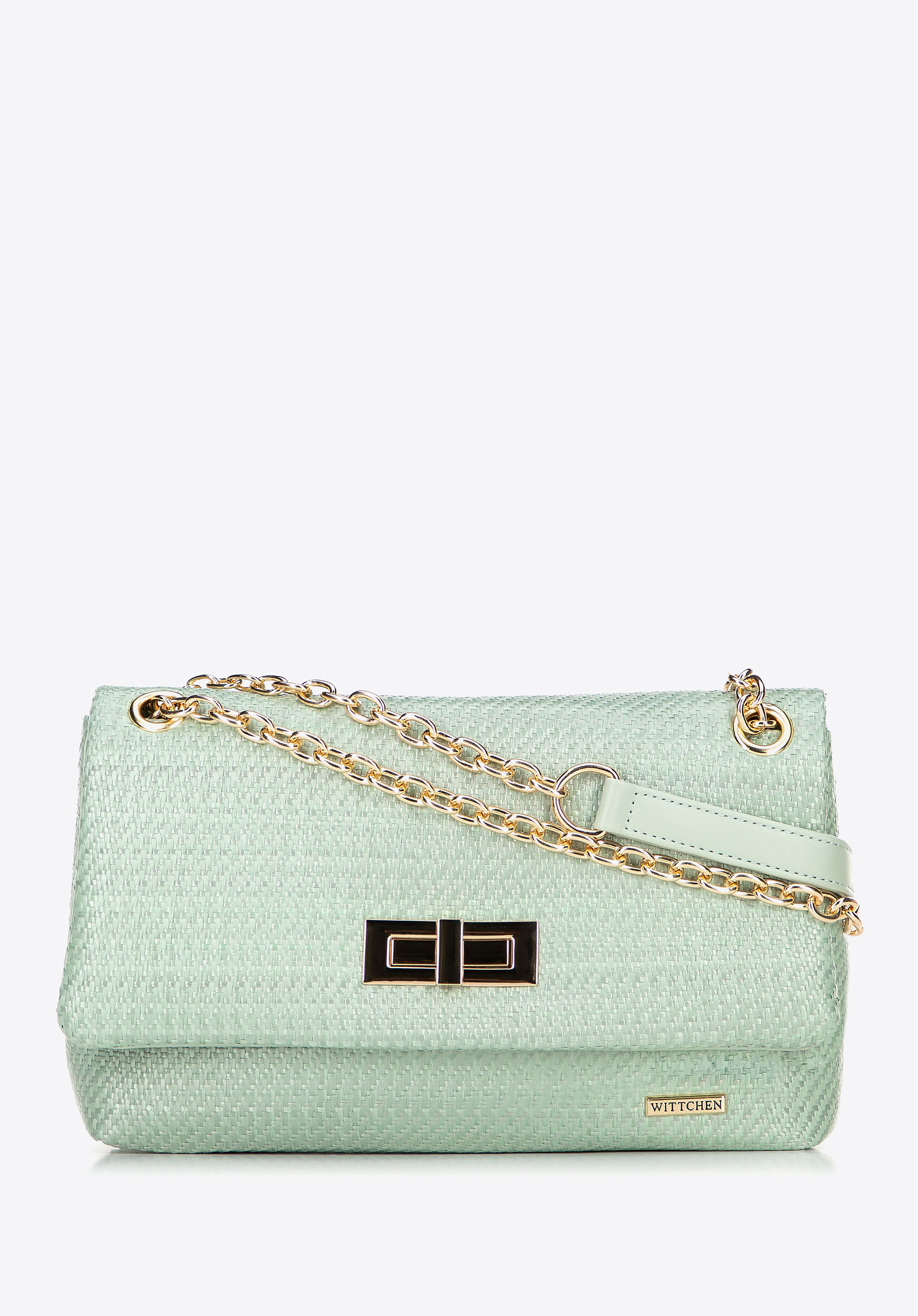 Жіноча сумка через плече на ланцюжку, зелений, 100-4Y-414-99, Фото 1