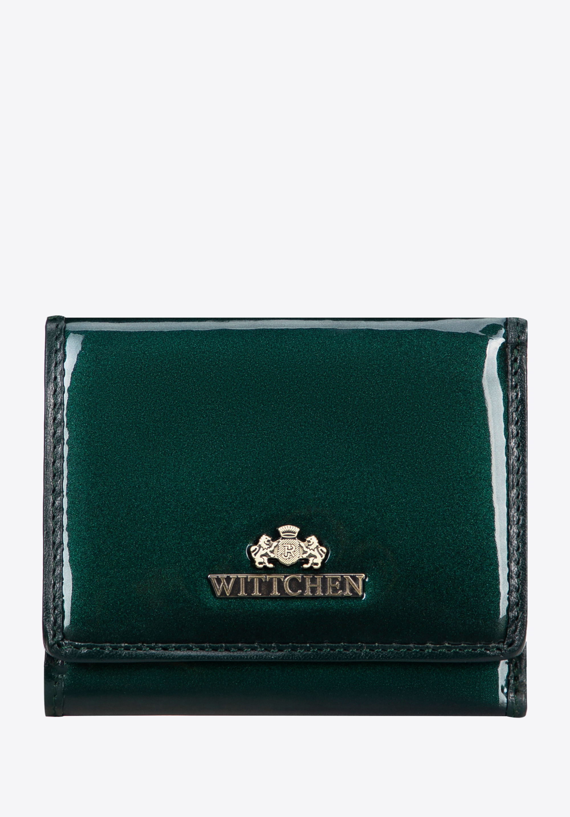 Жіночий гаманець з лакованої шкіри, зелений, 14-1L-066-00, Фото 1