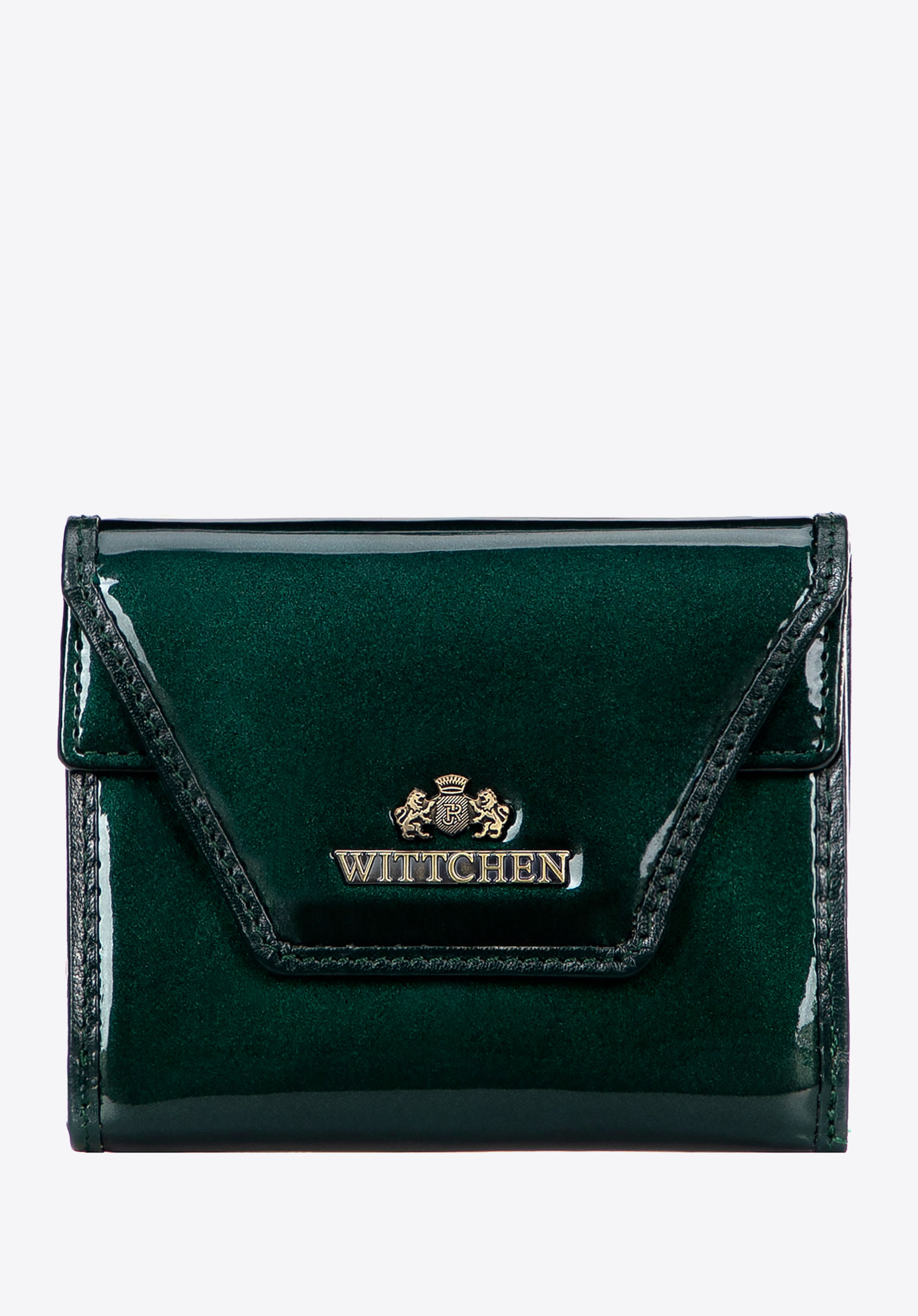 Жіночий гаманець з лакованої шкіри, зелений, 14-1L-187-3A, Фото 1
