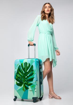 Velký kufr z ABS-u a potiskem, zeleno-modrá, 56-3A-643-85, Obrázek 1