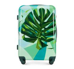 Средний чемодан из ABS с принтом, зелено - синий, 56-3A-642-85, Фотография 1