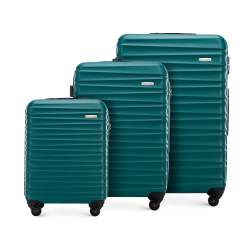 Комплект чемоданов из ABS-пластика с ребристой фактурой, зеленый, 56-3A-31S-85, Фотография 1