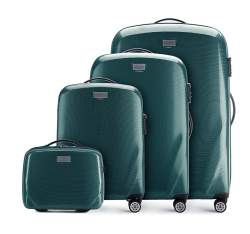 Комплект однотонных чемоданов из поликарбоната, зеленый, 56-3P-57K-85, Фотография 1