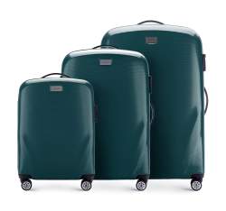 Комплект однотонных чемоданов из поликарбоната, зеленый, 56-3P-57S-85, Фотография 1