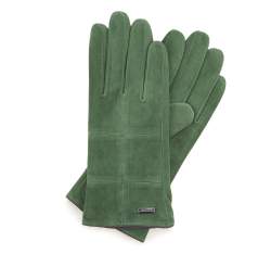 Женские замшевые перчатки с строчкой, зеленый, 44-6-912-Z-X, Фотография 1