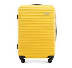 Средний чемодан из рельефного ABS пластика, желтый, 56-3A-312-50, Фотография 1