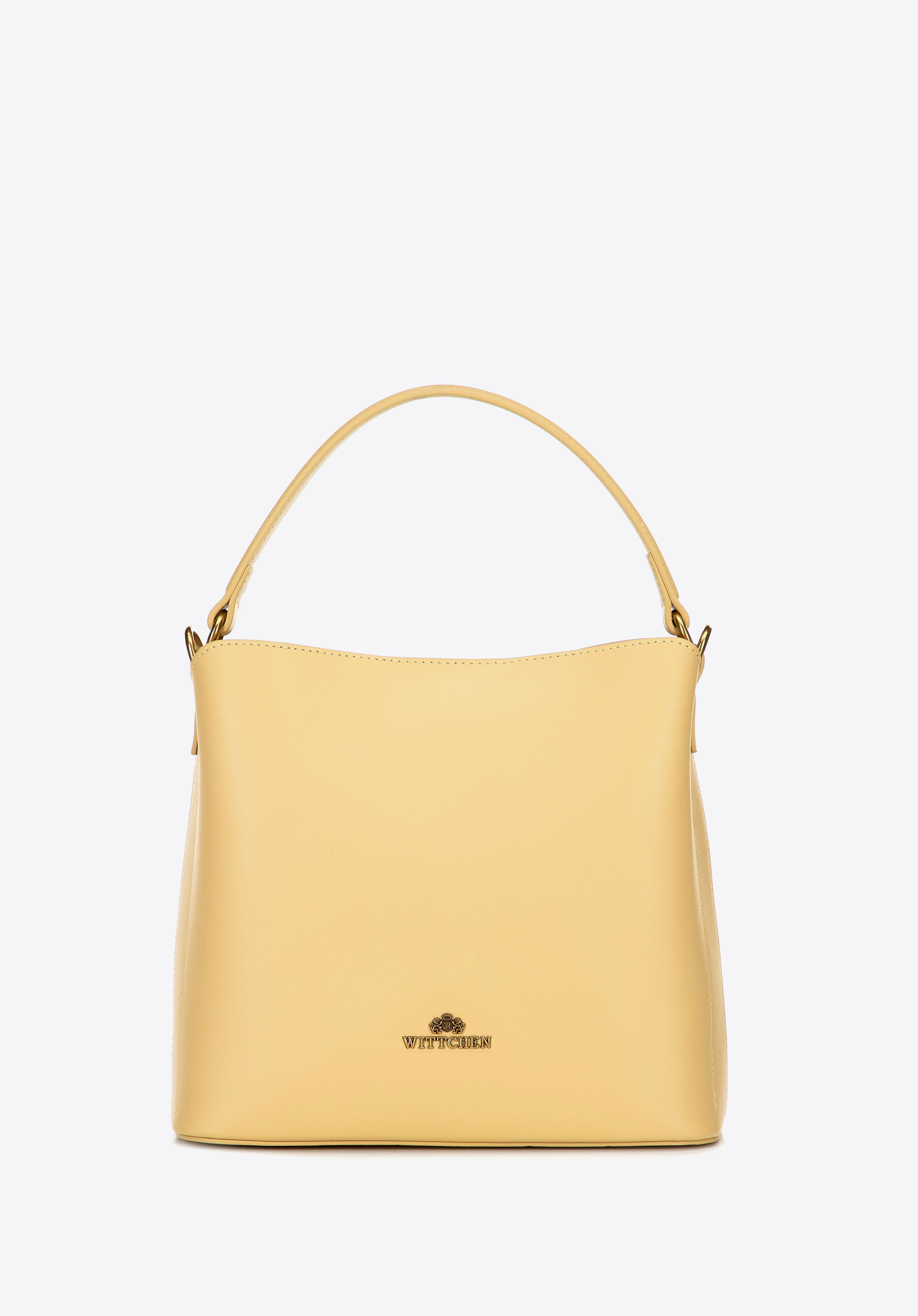 Шкіряний саквояж з трьома відділеннями, жовтий, 100-4E-216-Y, Фото 1