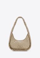 Malá dámská kabelka vyrobená z tkané kůže, zlatá, 97-4E-510-1, Obrázek 1
