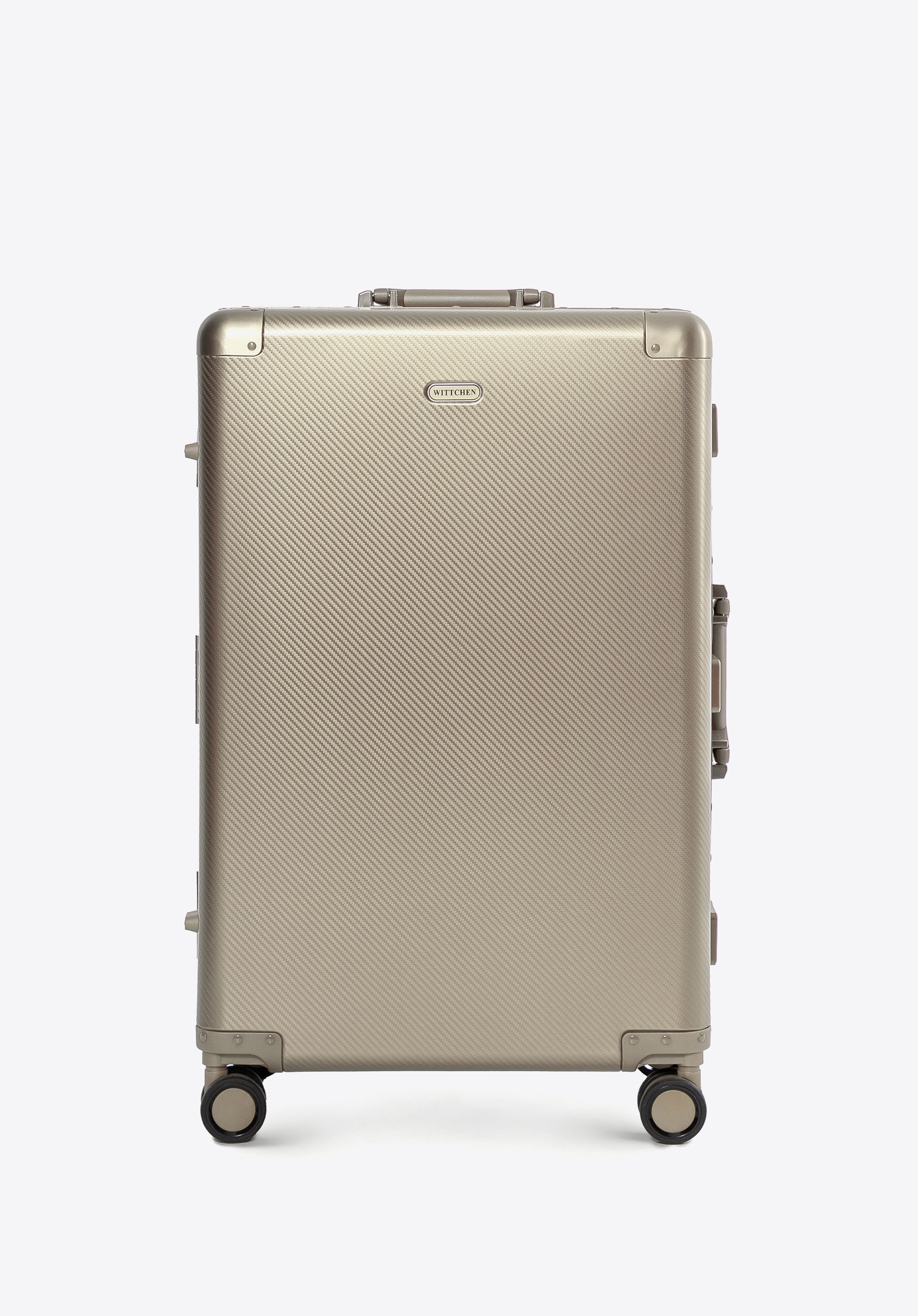 Střední hliníkový kufr na kolečkách, zlatá, 56-3H-102-86M, Obrázek 1