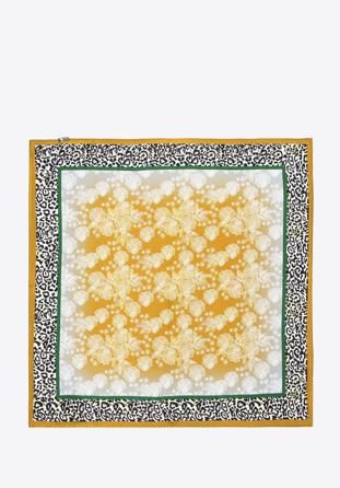 Dámský vzorovaný hedvábný šátek, zlato-černá, 97-7D-S01-X24, Obrázek 1