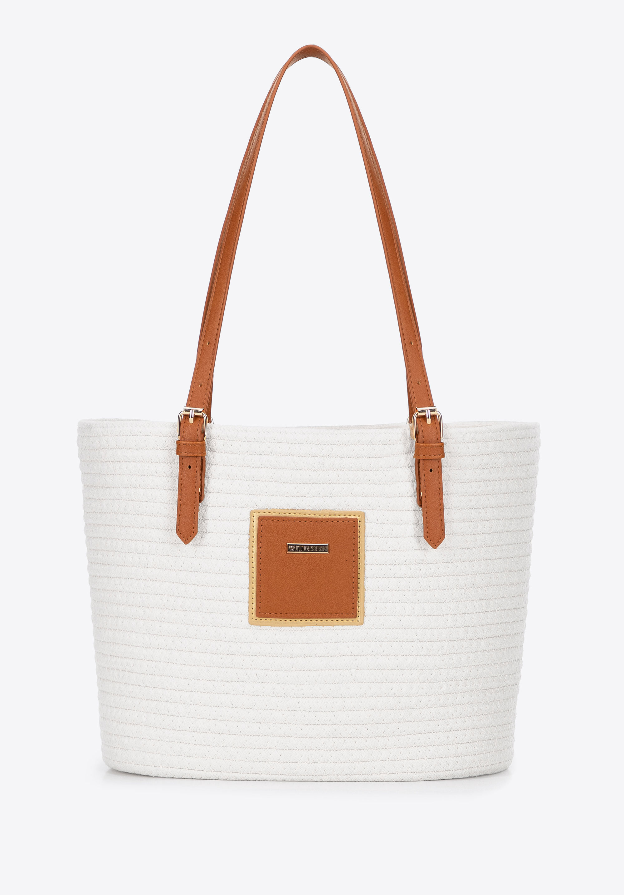 Dámska kabelka z bavlnenej zmesi, zlomená biela, 100-4Y-901-0, Obrázok 1