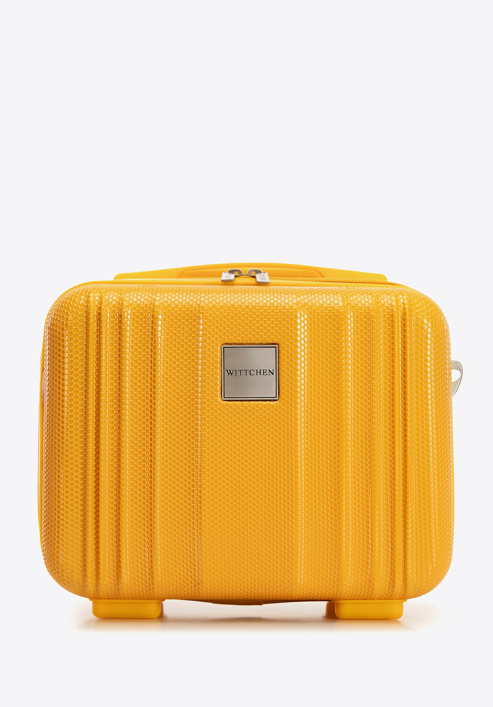 Cestovné puzdro z polykarbonátu s reliéfnym vzorom včelieho plástu, žltá, 56-3P-304-50, Obrázok 1