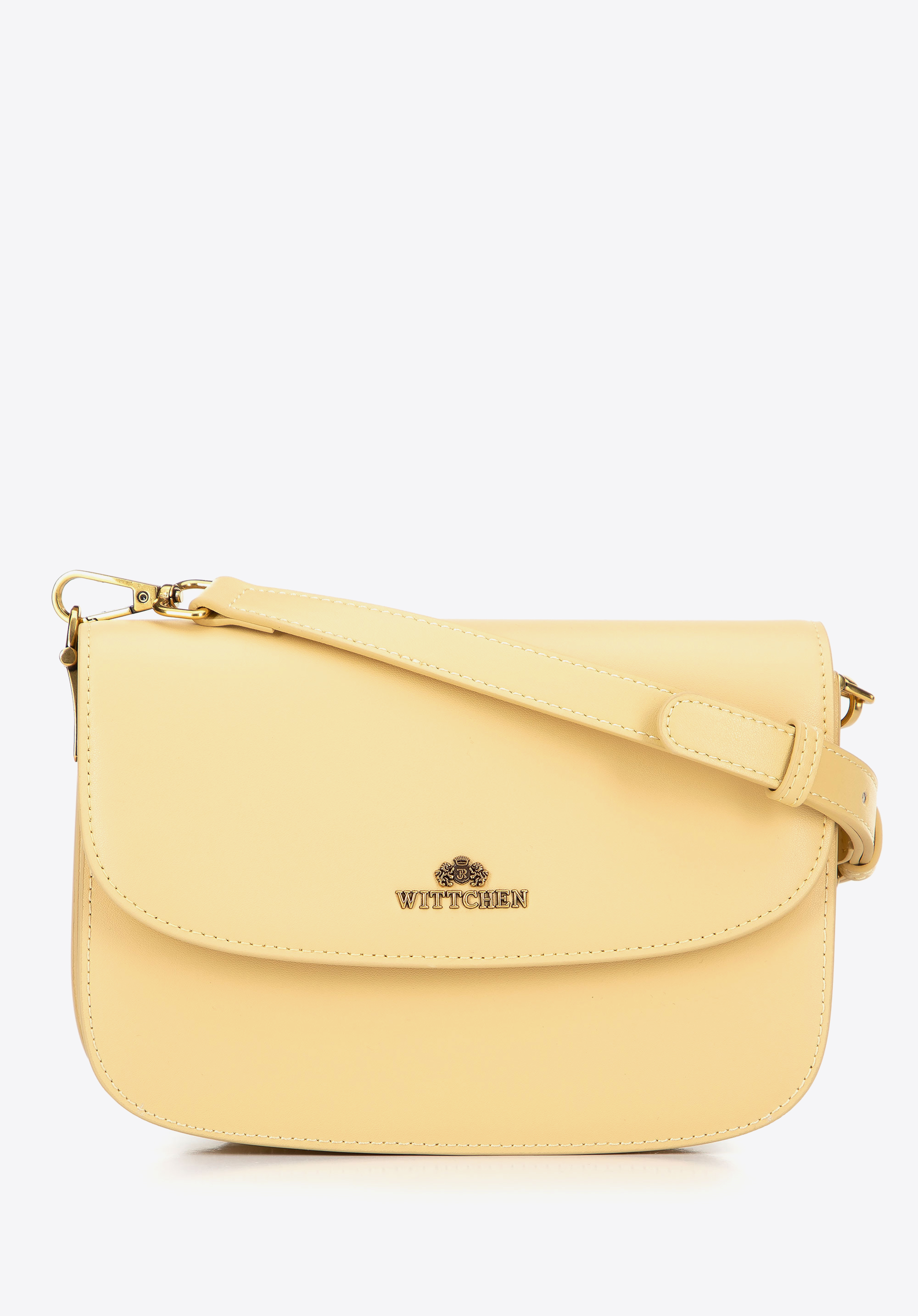 Dámská kožená crossbody kabelka, žlutá, 100-4E-214-Y, Obrázek 1