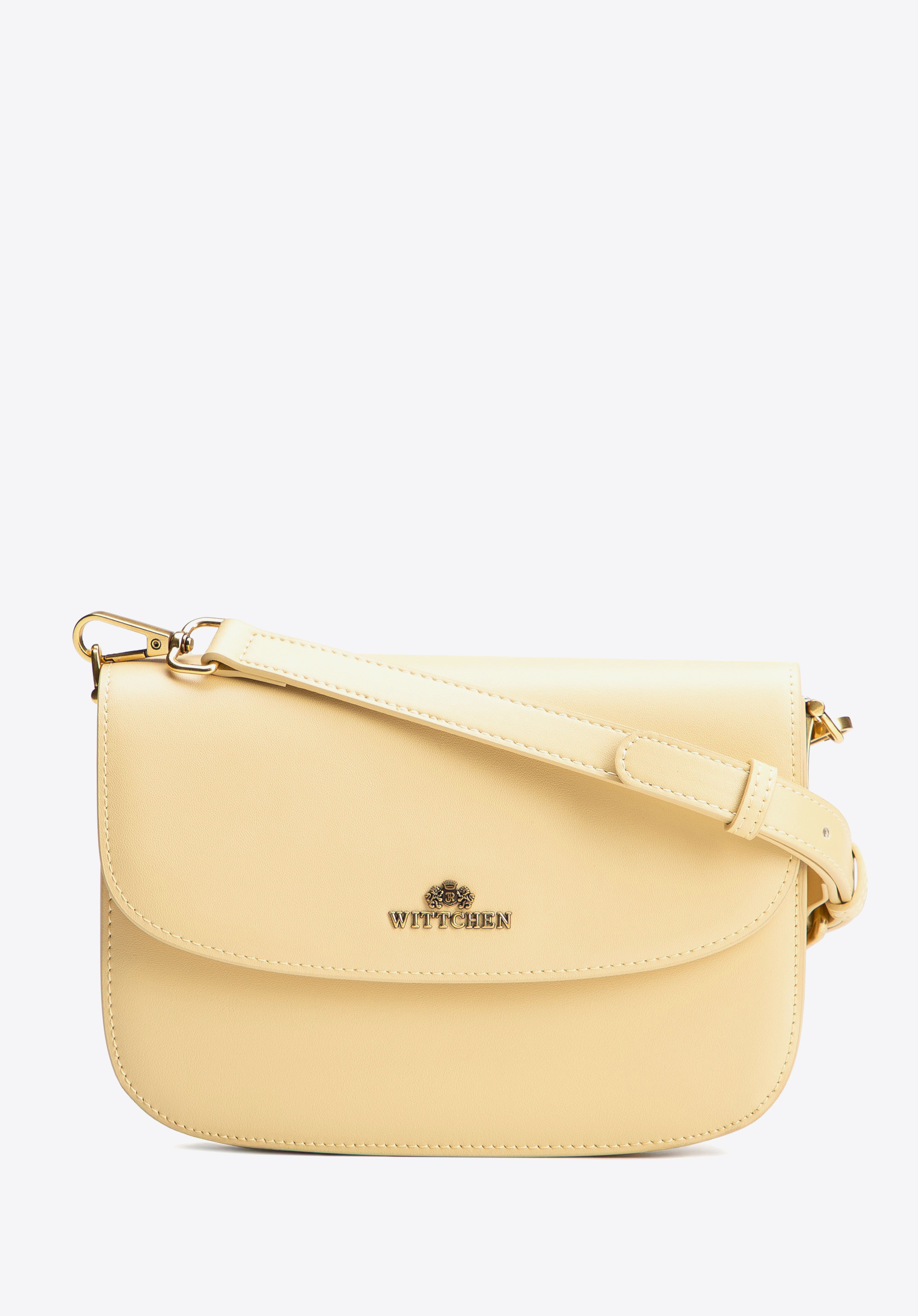 Dámská kožená crossbody kabelka, žlutá, 100-4E-214-Y, Obrázek 1