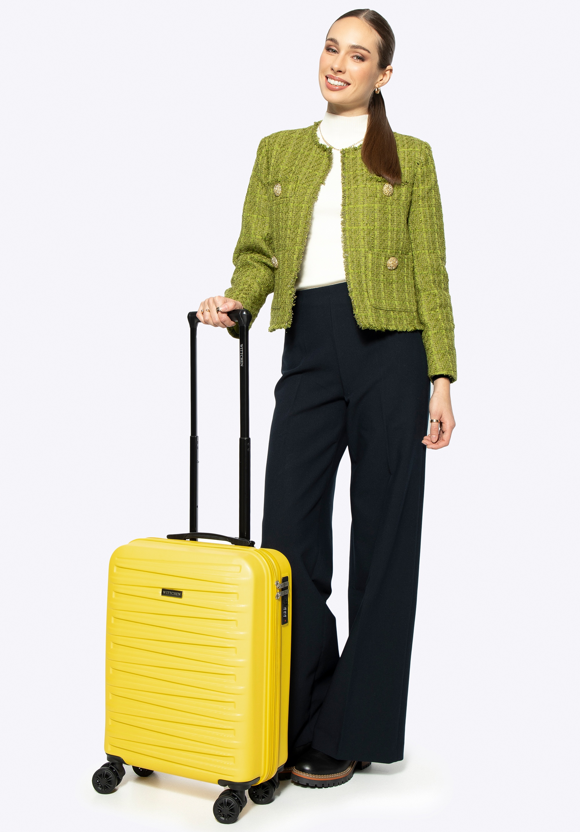 Malý kufr z ABS-u s horizontálním ražením, žlutá, 56-3A-001-50, Obrázek 1