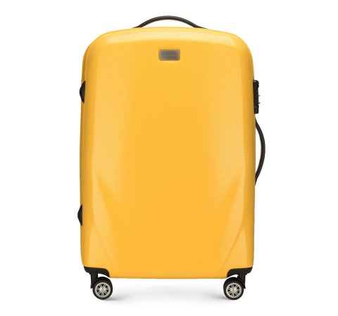 Střední kufr z polykarbonátu ve žluté barvě