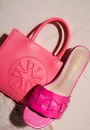 Sandale împletite cu toc mic, roz, 98-DP-201-1-36, Fotografie 36
