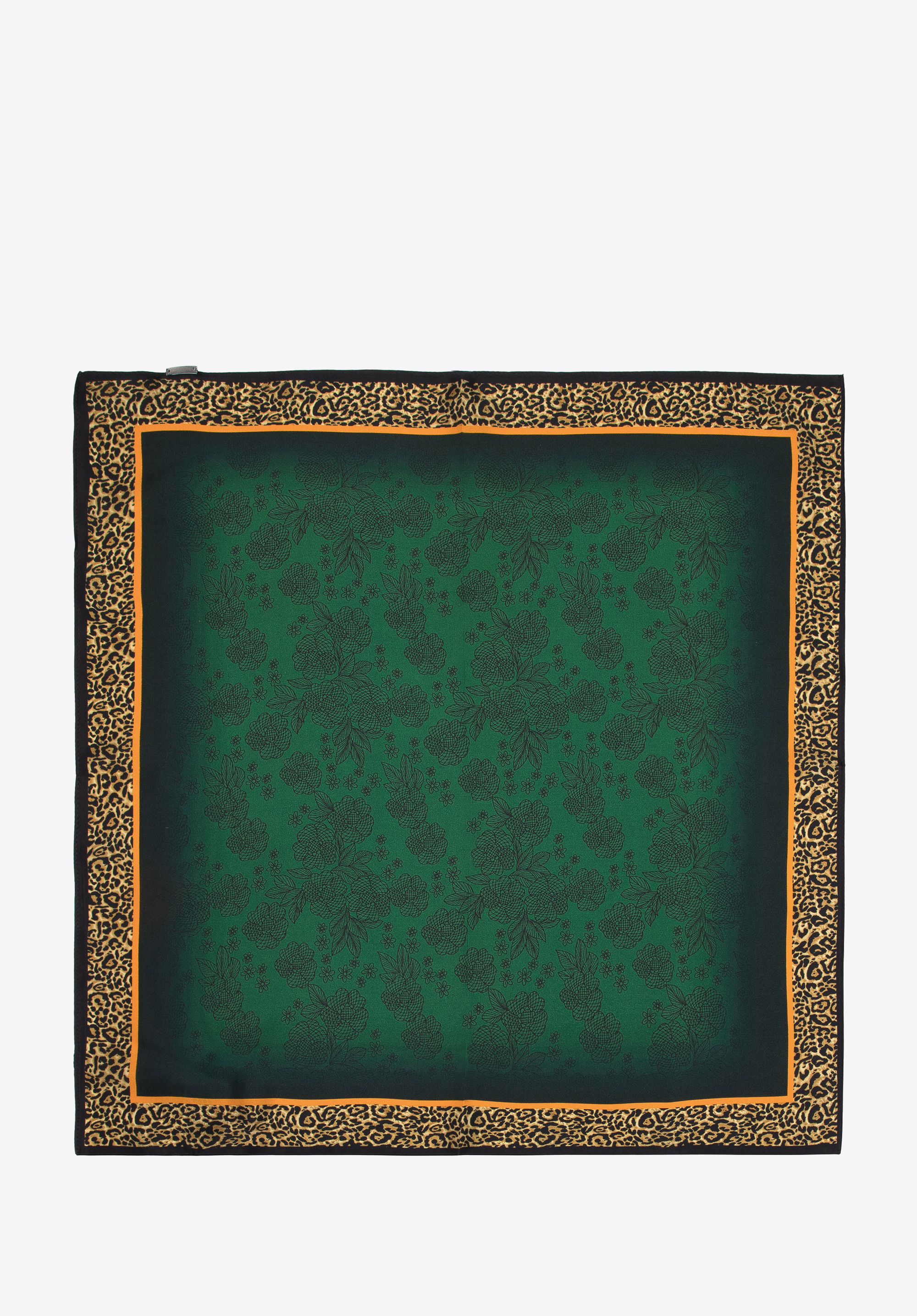 Mintás női selyemsál | WITTCHEN, zöld-arany, 100-7D-S20-X27, Fénykép 1