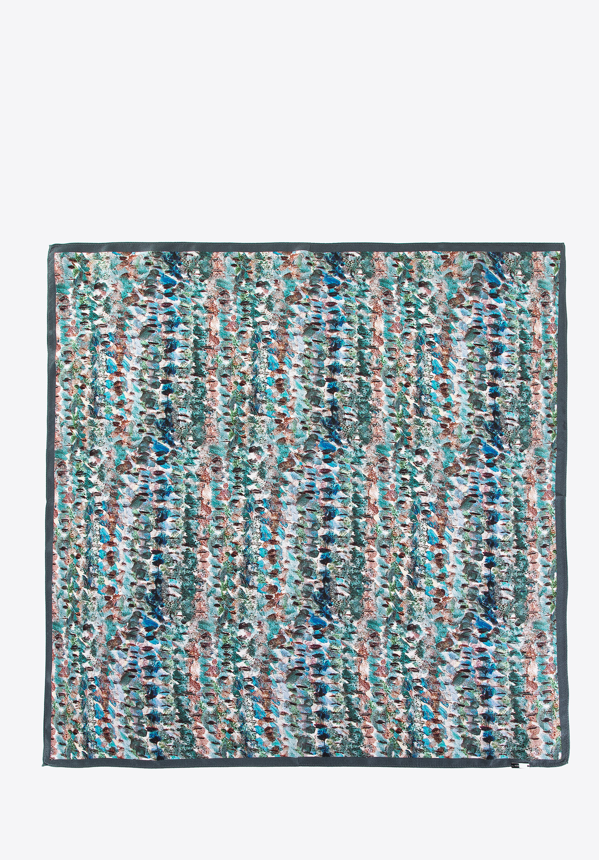 Absztrakt mintás női selyemsál, zöld barna, 100-7D-S01-X31, Fénykép 1