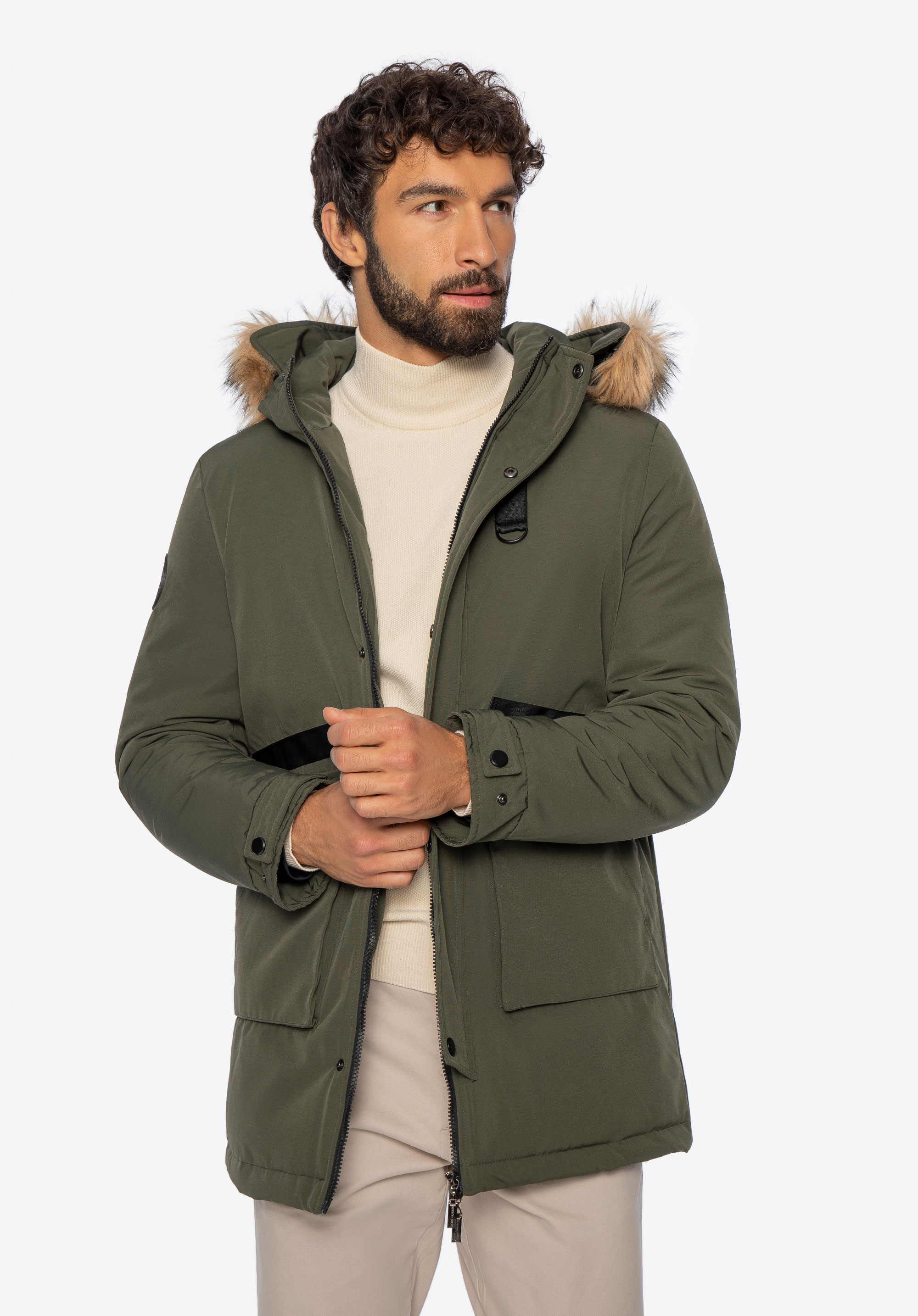 Bélelt férfi kabát, zöld, 97-9D-950-Z-M, Fénykép 1