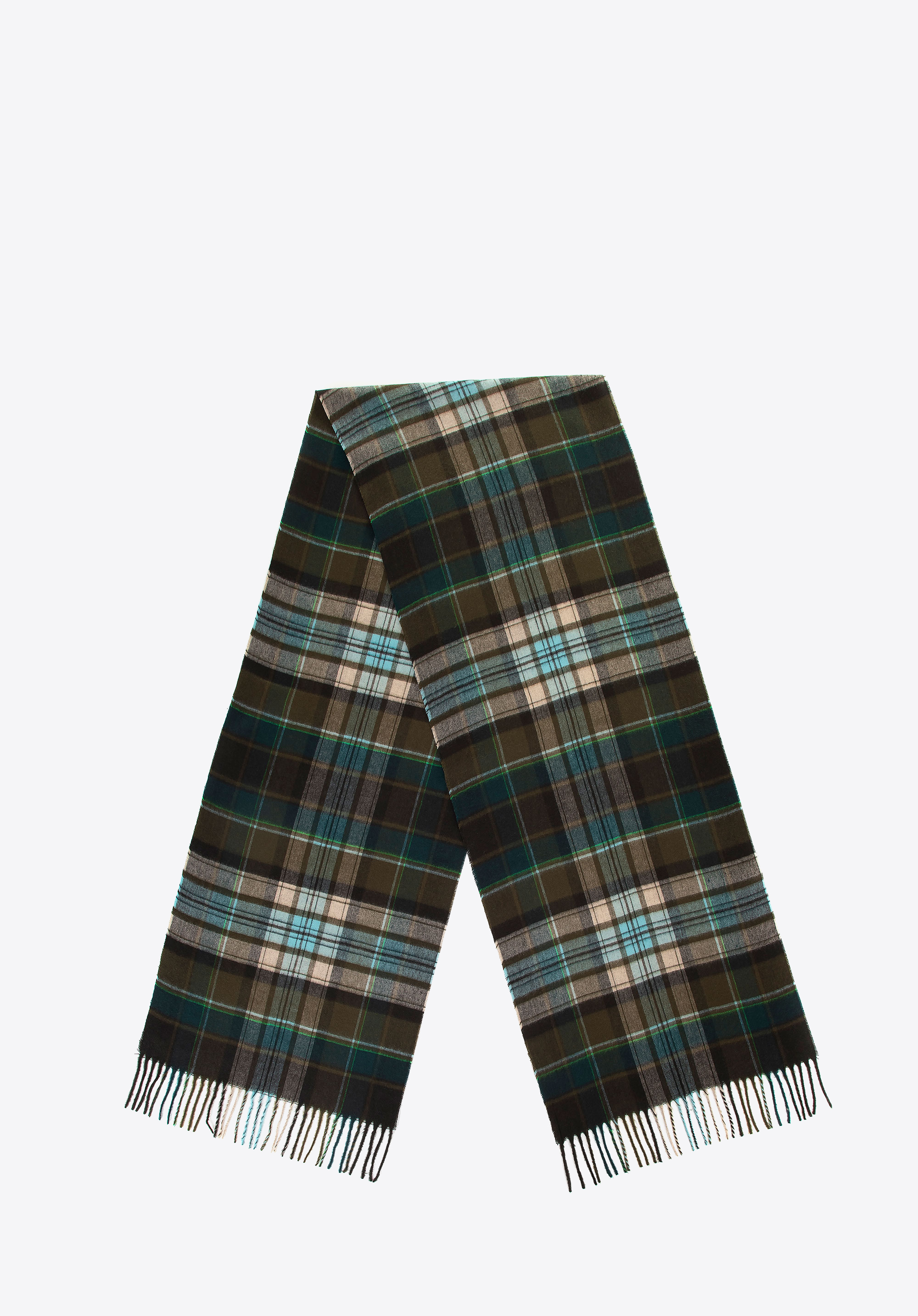 Vékony kockás férfi sál, zöld-bézs, 100-7M-006-X4, Fénykép 1