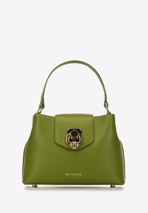 Bőr mini táska dekoratív csattal, zöld, 98-4E-613-9, Fénykép 1
