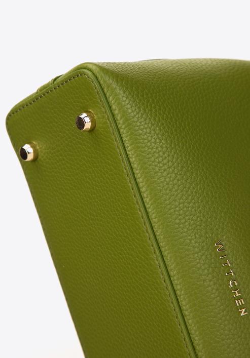 Bőr mini táska dekoratív csattal, zöld, 98-4E-613-9, Fénykép 4