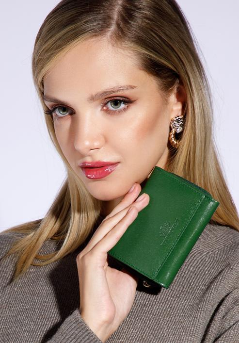Kétoldalú női bőr pénztárca, zöld, 14-1-066-L0, Fénykép 15