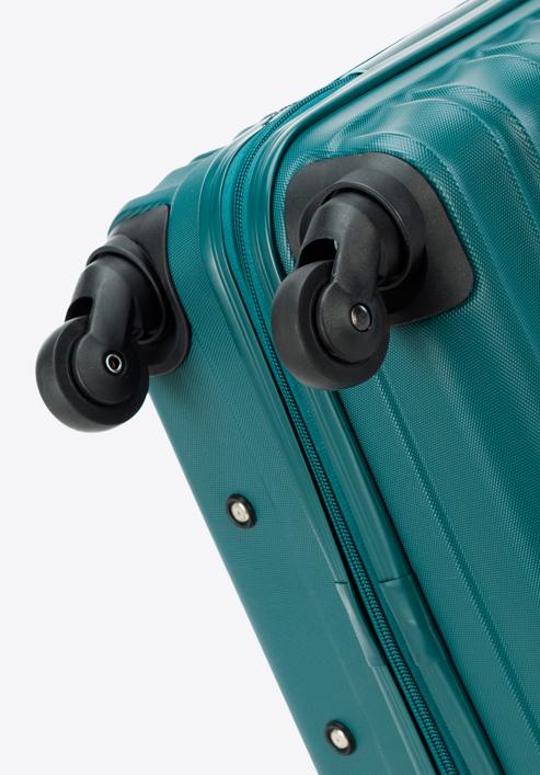 Közepes méretű bőrönd, poggyászcímkével, zöld, 56-3A-312-01Z, Fénykép 7