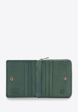 Kisméretű dekoratív női bőr pénztárca, zöld, 14-1-937-0, Fénykép 1