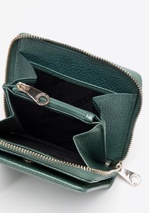 Kisméretű dekoratív női bőr pénztárca, zöld, 14-1-937-6, Fénykép 5