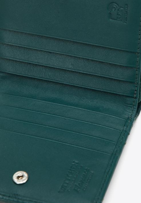 Kisméretű női steppelt bőr pénztárca dekoratív szegecsekkel, zöld, 14-1-940-P, Fénykép 6