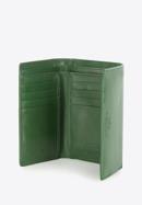 Közepes méretű, sima felületű női bőr pénztárca, zöld, 14-1-916-L0, Fénykép 3