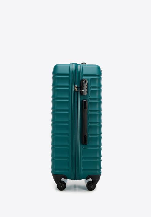 Közepes méretű bőrönd, poggyászcímkével, zöld, 56-3A-312-01Z, Fénykép 5
