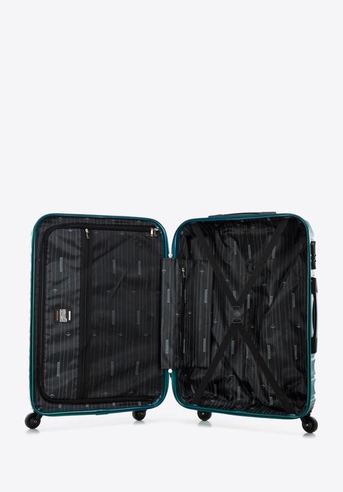 Közepes méretű bőrönd, poggyászcímkével, zöld, 56-3A-312-01Z, Fénykép 6