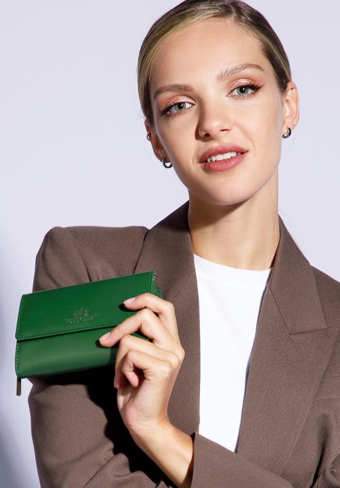 Közepes méretű női bőr pénztárca, zöld, 14-1-070-L0, Fénykép 15