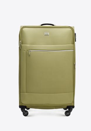 Nagy puha szövetbőrönd, zöld, 56-3S-853-80, Fénykép 1