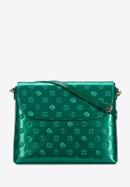 Nagyméretű női lakkbőr táska hosszú pánttal, zöld, 34-4-233-00, Fénykép 1