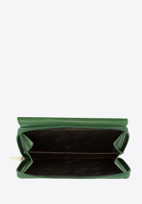 Női pénztárca erezetes bőrből, zöld, 14-1-049-L0, Fénykép 4
