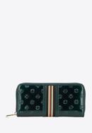 Női szalagos, monogramos lakkbőr pénztárca, zöld, 34-1-393-11, Fénykép 4