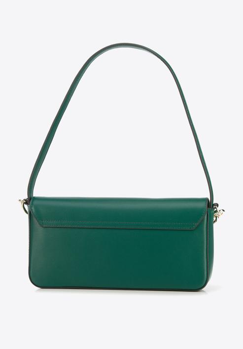 Női bőr bagett táska láncdísszel, zöld, 95-4E-628-1, Fénykép 2