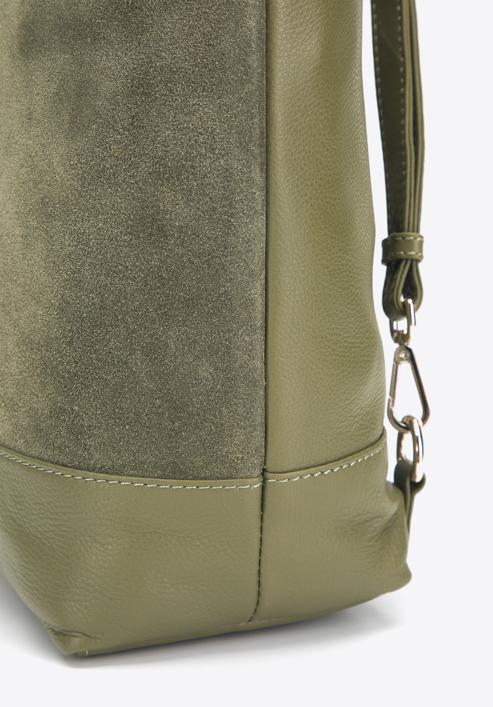 Női bőr shopper táska hátizsák funkcióval, zöld, 95-4E-019-4, Fénykép 5