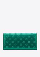 Női lakkbőr monogramos pénztárca, zöld, 34-1-075-FF, Fénykép 4