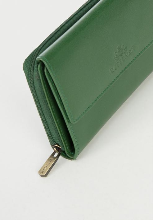 Női pénztárca erezetes bőrből, zöld, 14-1-049-L0, Fénykép 7