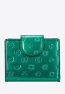 Női pénztárca monogrammal dombornyomott lakkozott bőrből, zöld, 34-1-362-FF, Fénykép 1